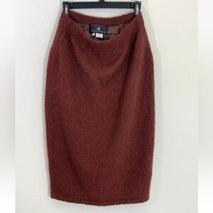 Peruvian Connection Brown 100% Merino Wool Skirt Size M